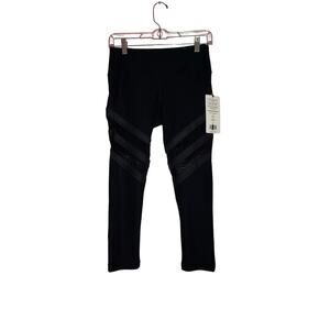 NWT 90 Degrees by Reflex black capri mesh leggings size small